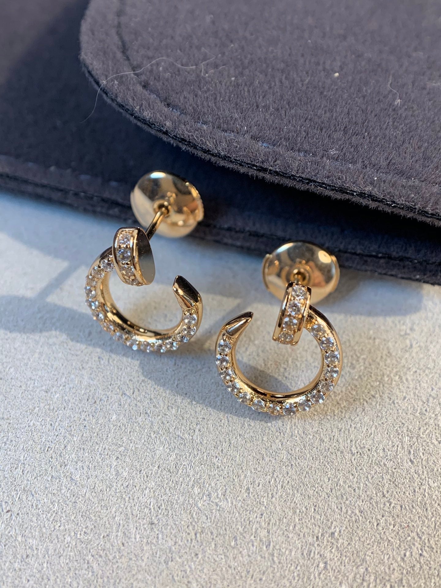 BOUCLES D'OREILLES DIANA JUSTE OR DIAMANTS
