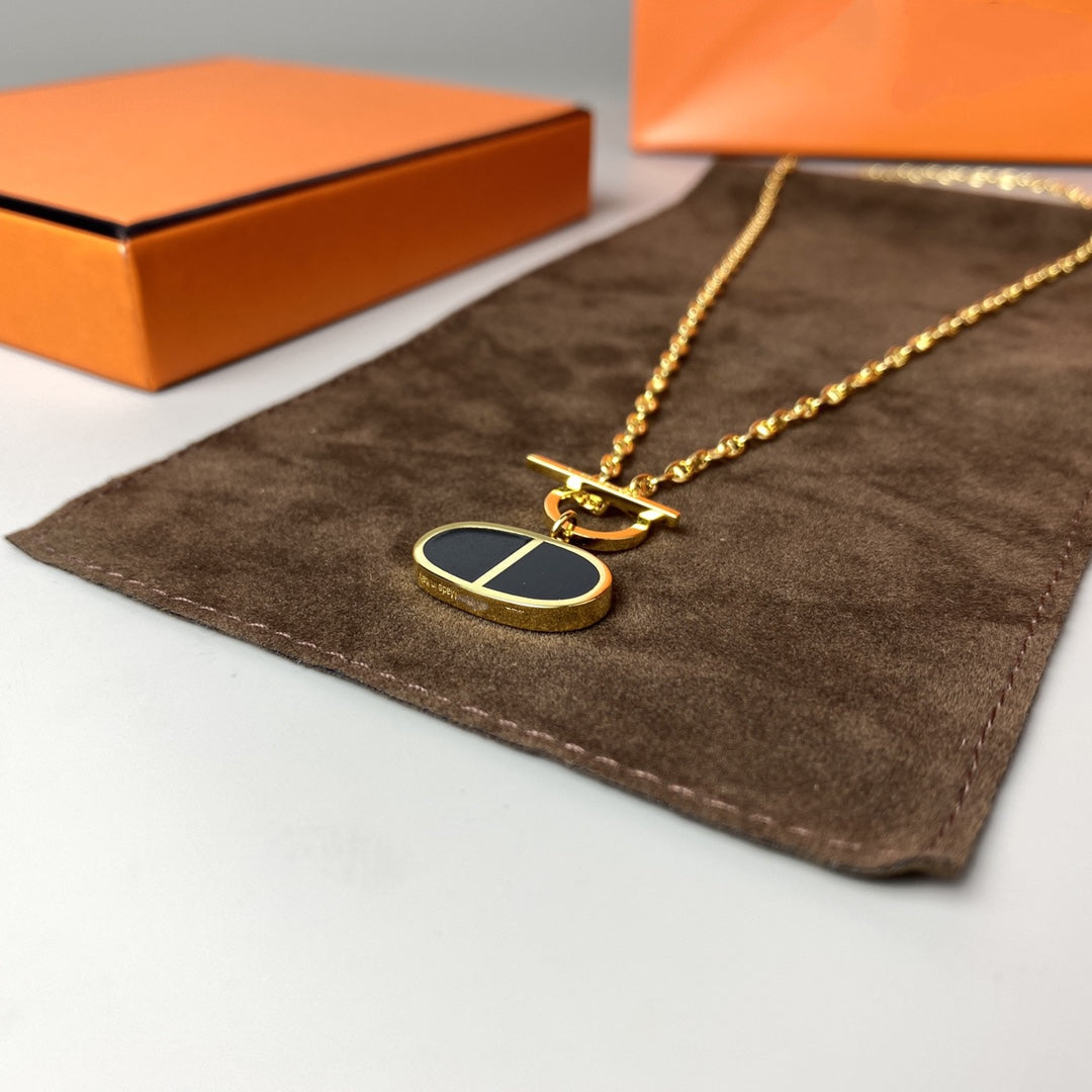 Collier Diana Chaine Verso en céramique noire