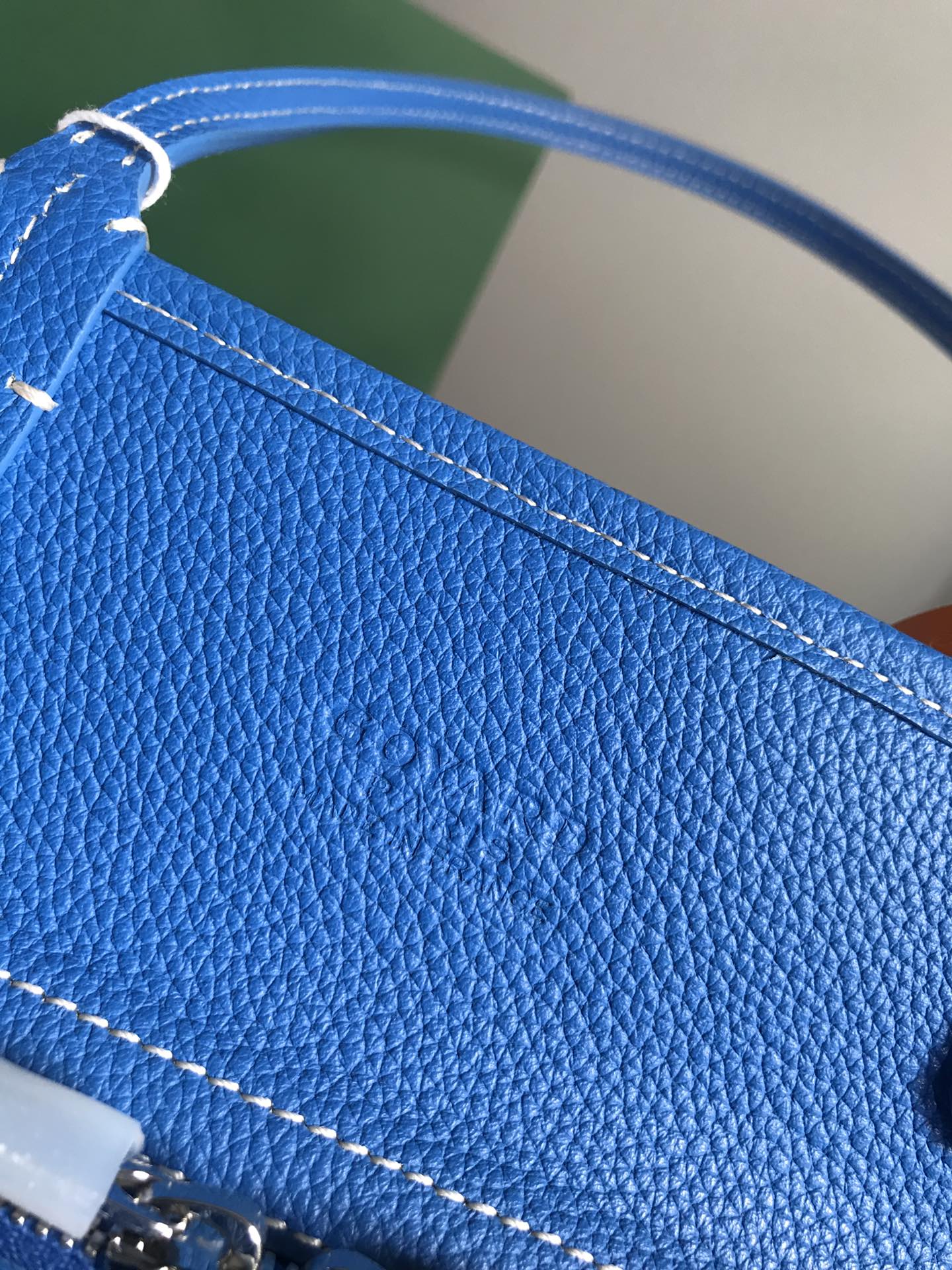 HARDY PM BAG 40 IN SKY BLUE GOYARDINE CANVAS AND TAURILLON LEATHER TRIM