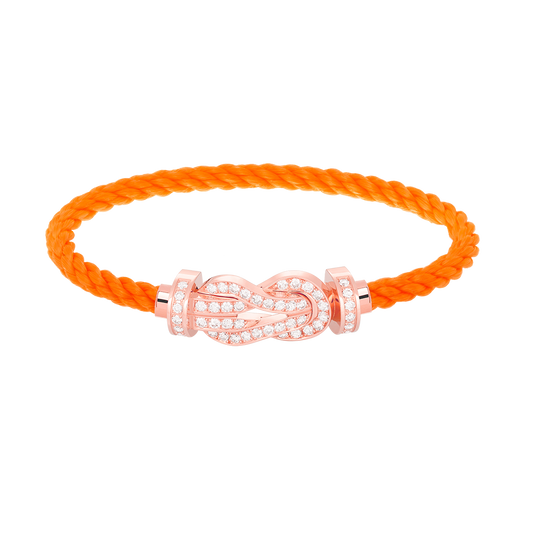 DIANA CHANCE LARGE 8 FIGURE BUCKLE FULL DIAMOND BRACELET ROSE GOLD