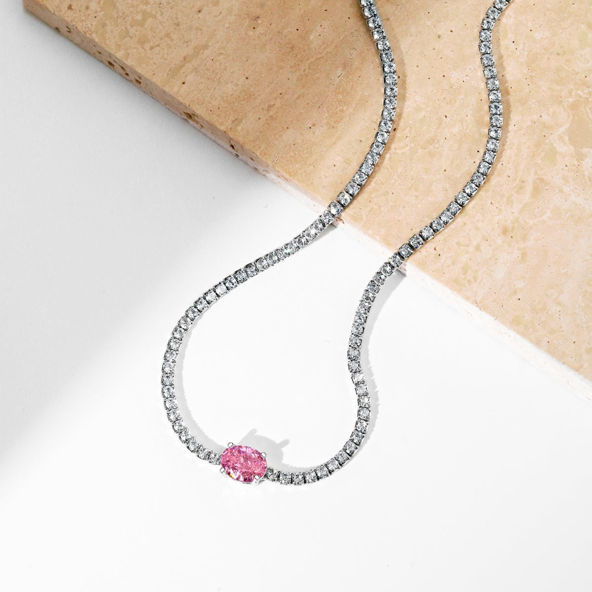 [HOT]1.0 Carat Shining Oval Cut Necklace