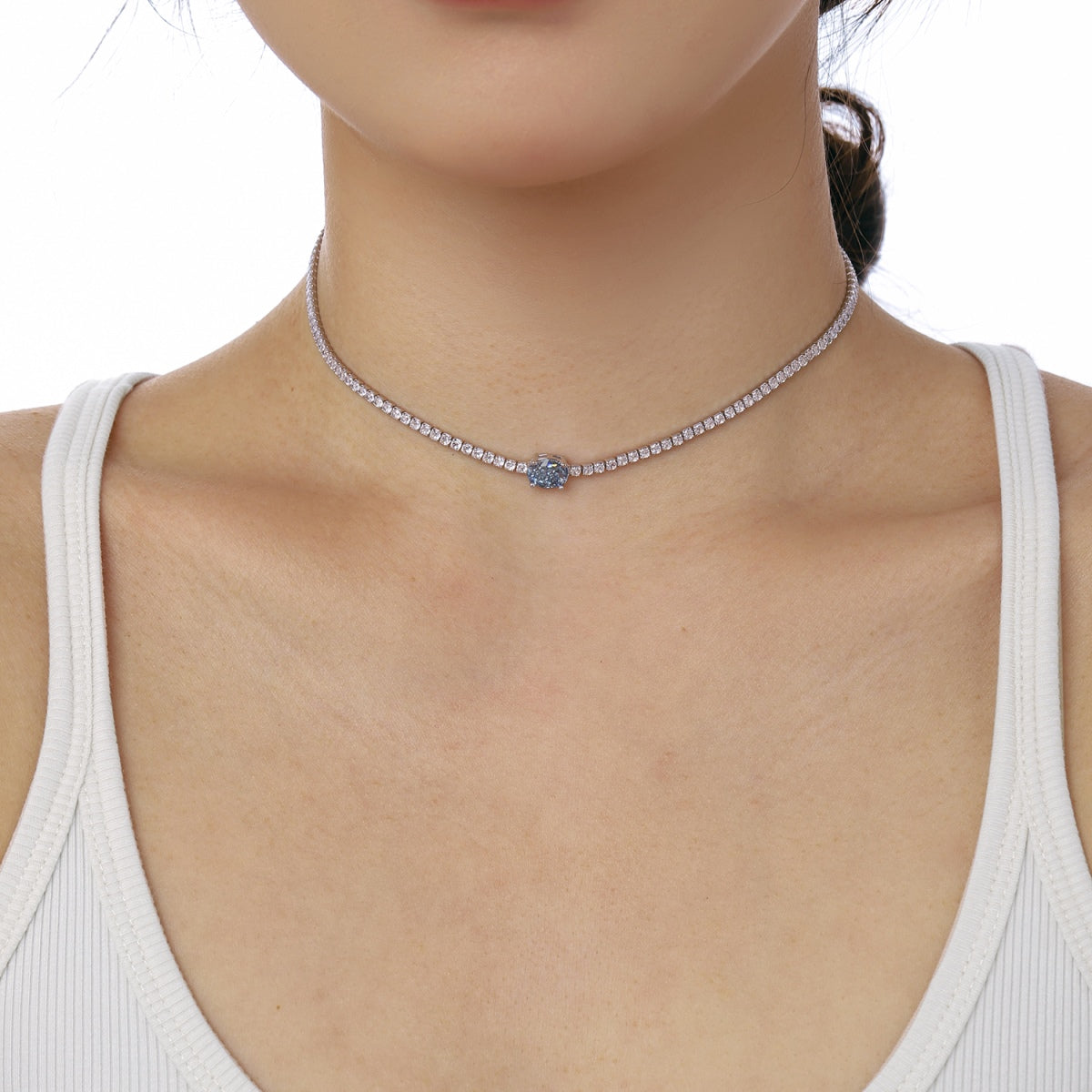[HOT]1.0 Carat Shining Oval Cut Necklace