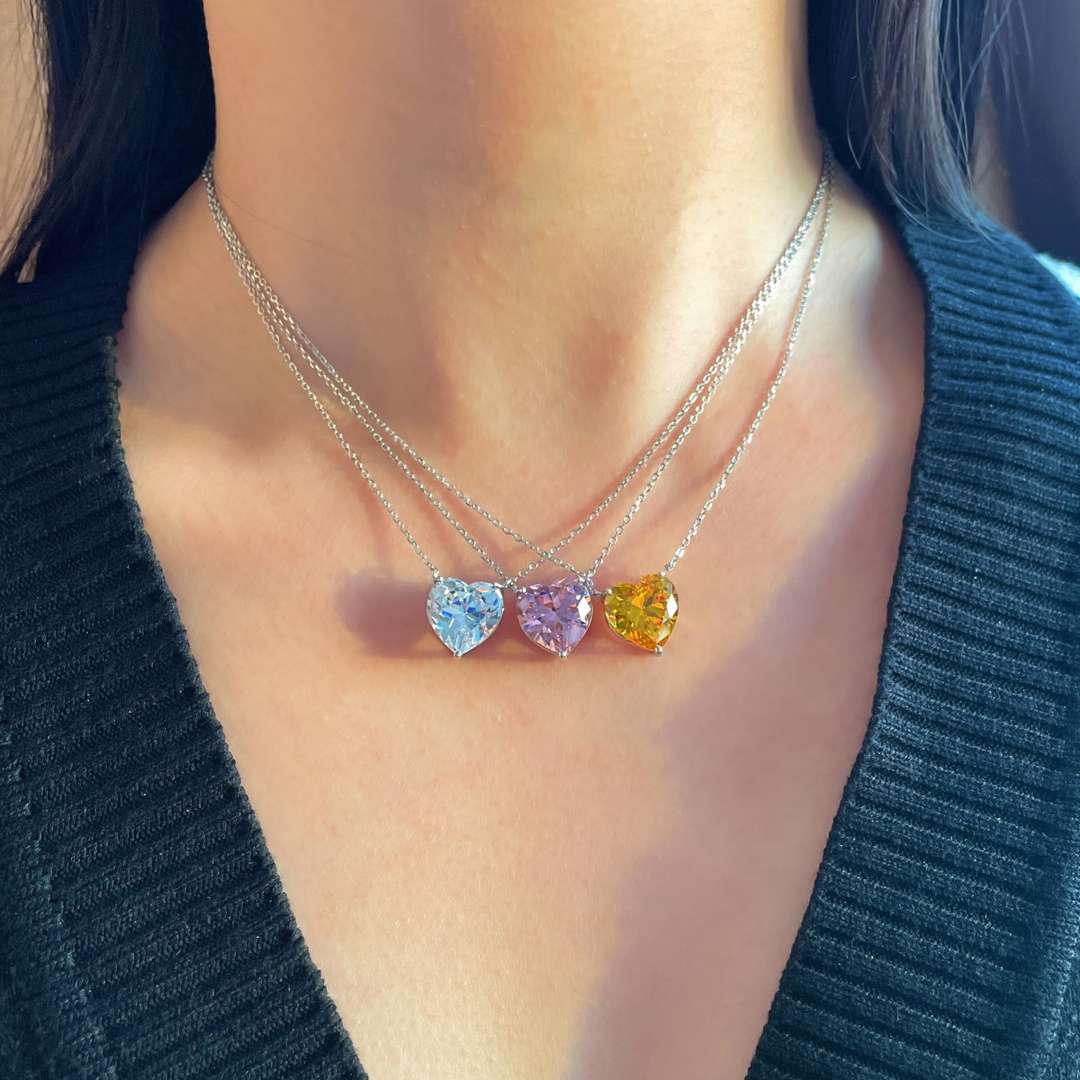 [HOT]6.0 carat Radiant Heart Shape Necklace
