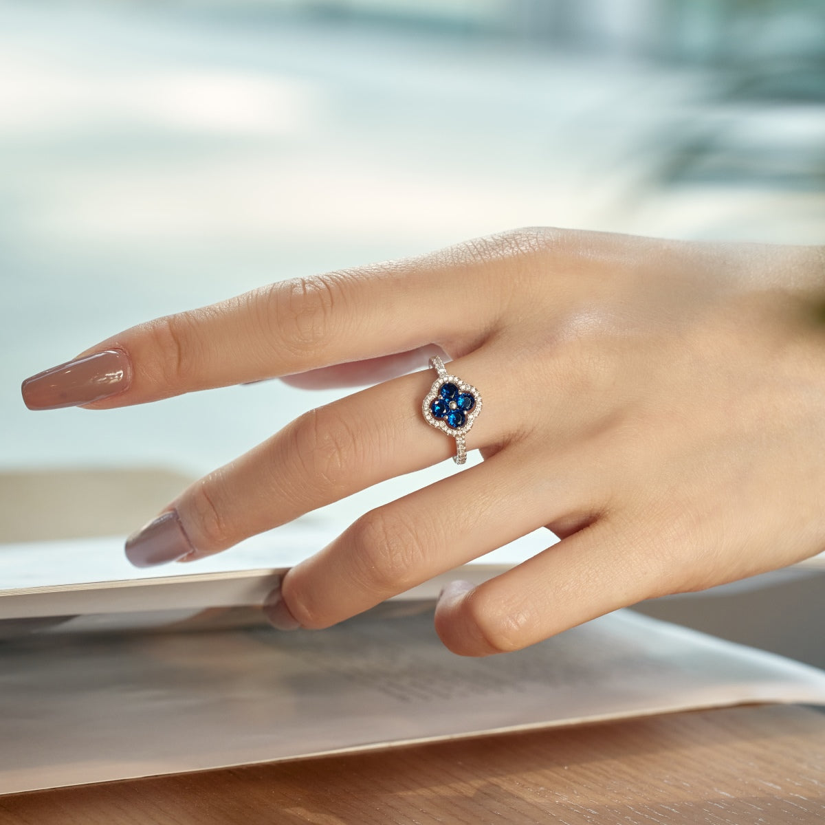 [HOT]Four Leaf Clover Flower Design Ring