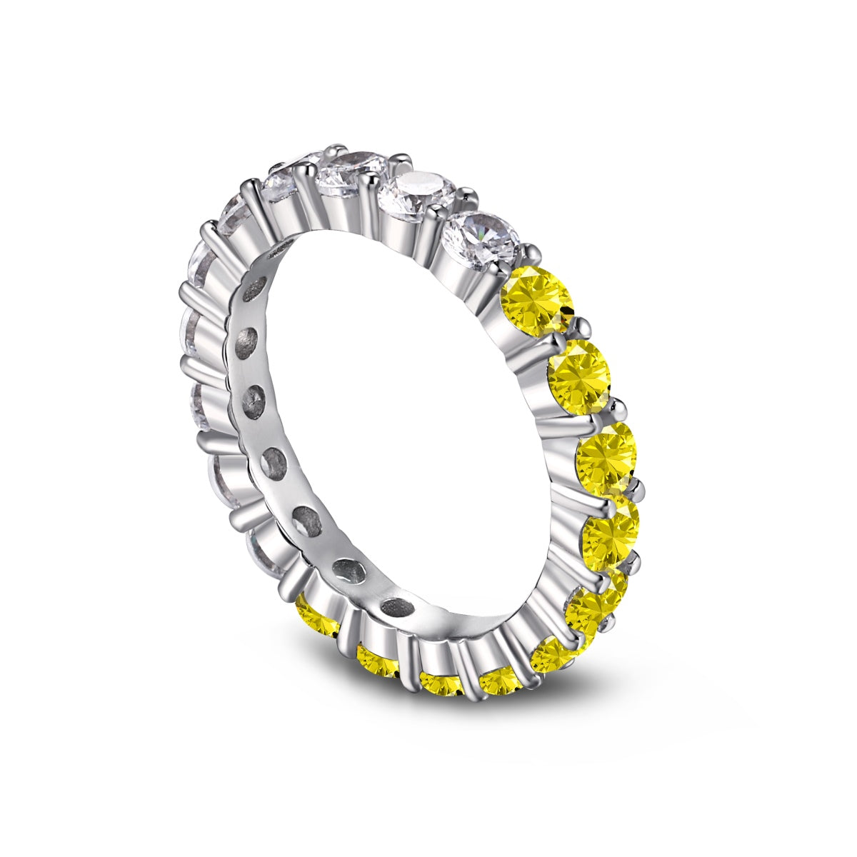 [HOT]Sparkling Round Cut Tennis Ring
