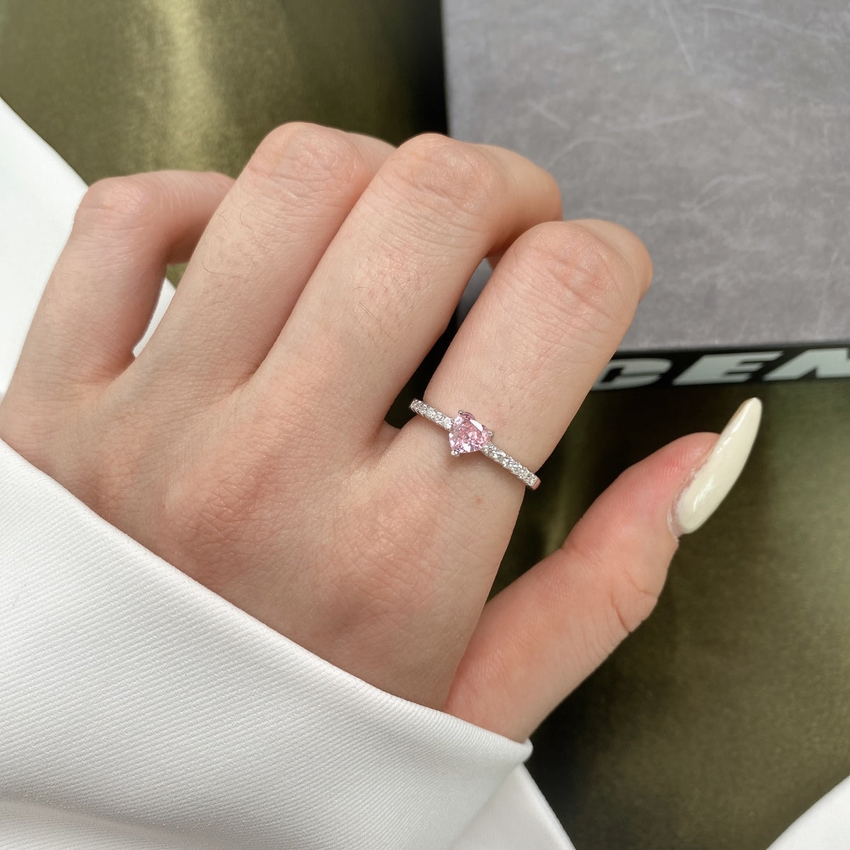 [HOT]0.5 Carat CaratEternity Charming Heart Shape Lover Ring