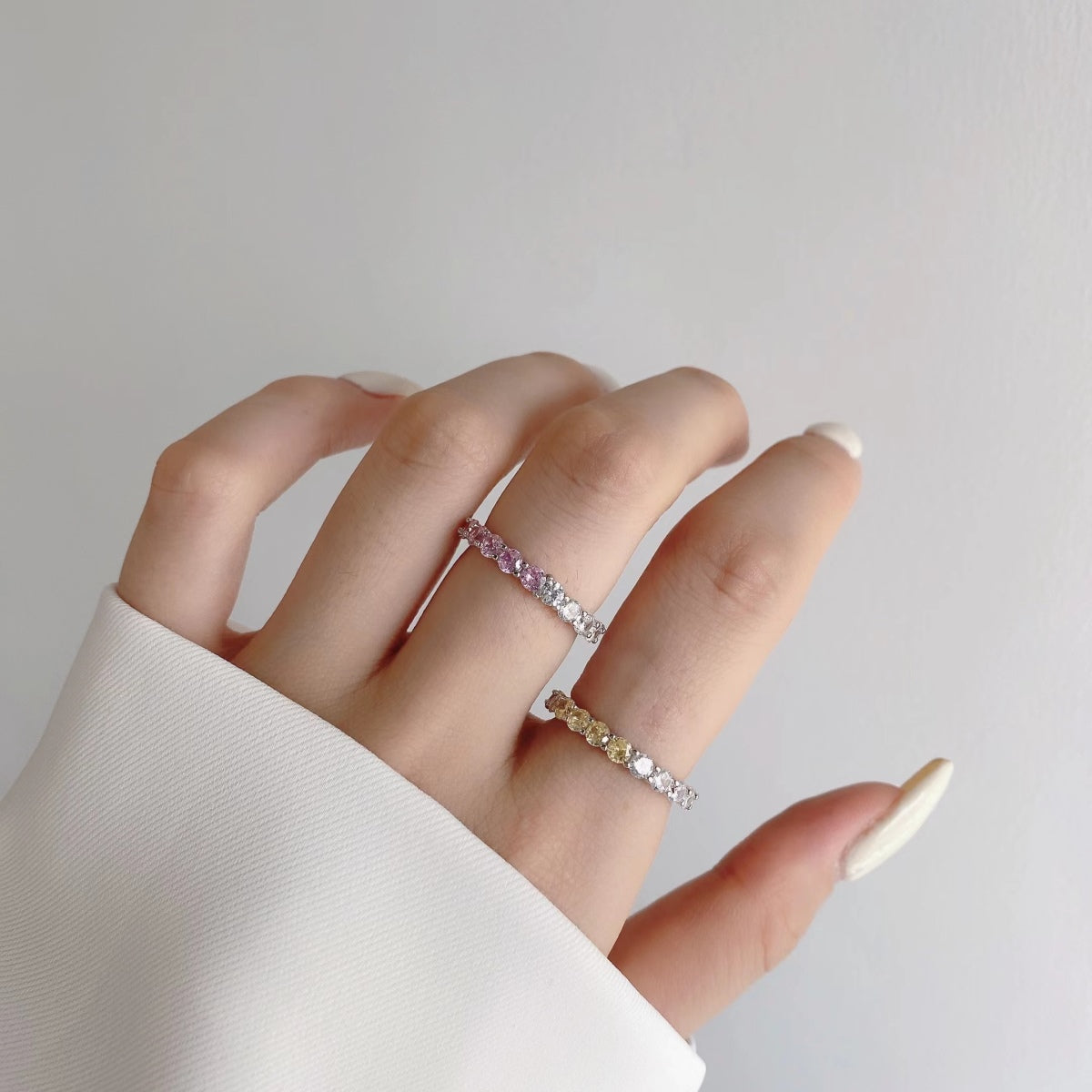 [HOT]Sparkling Round Cut Tennis Ring