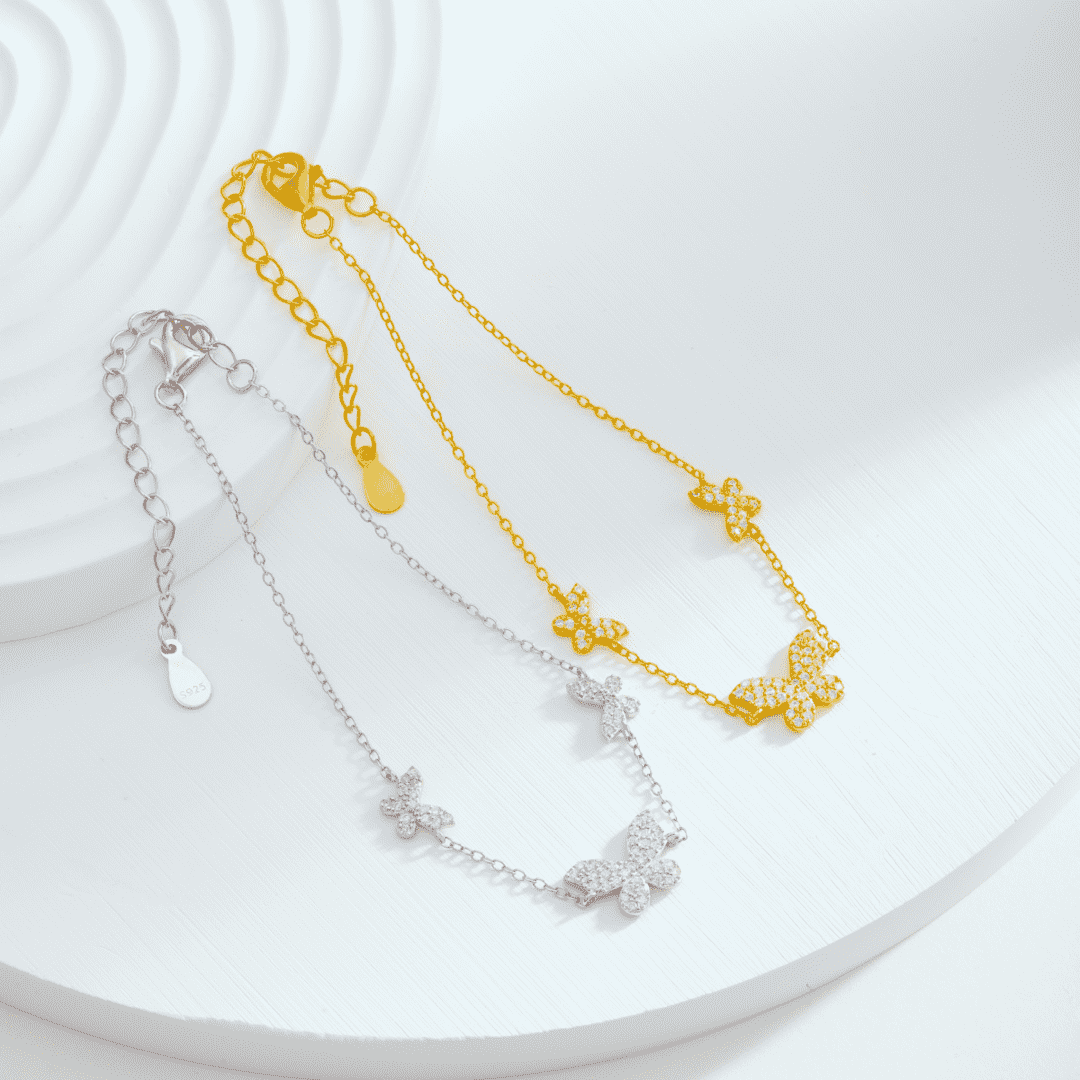 [HOT]Delicate Butterfly Pendant Bracelet