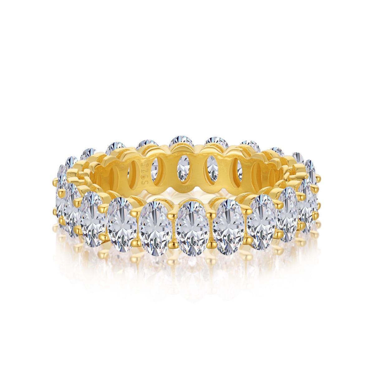 [HOT]Ornate Oval Cut Tennis Ring