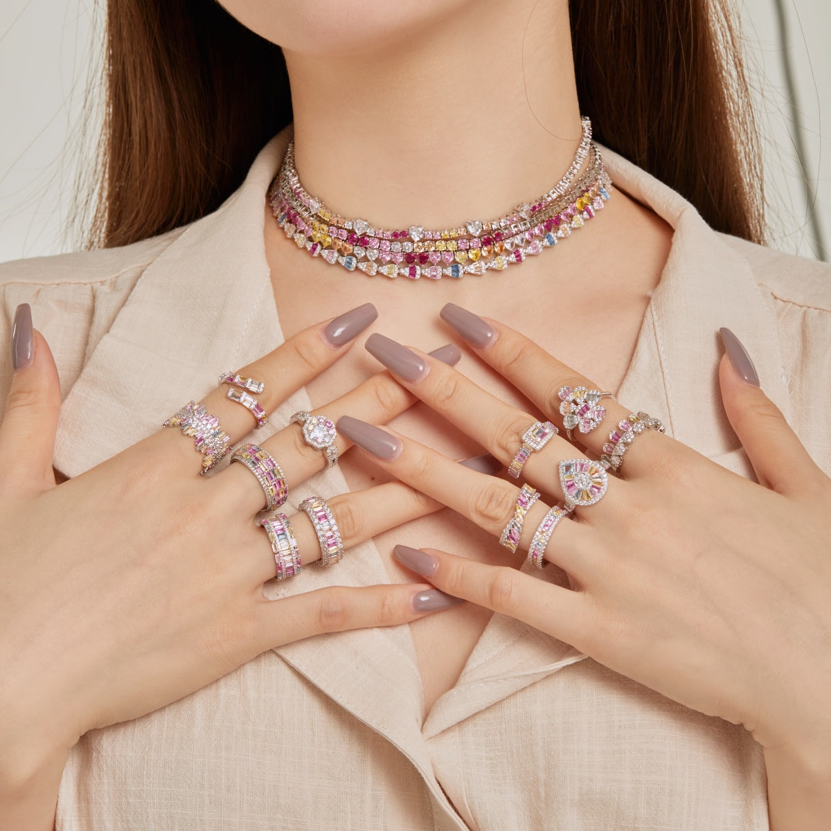 [HOT]Charming Colorful Radiant Cut Adjustable Daily Ring
