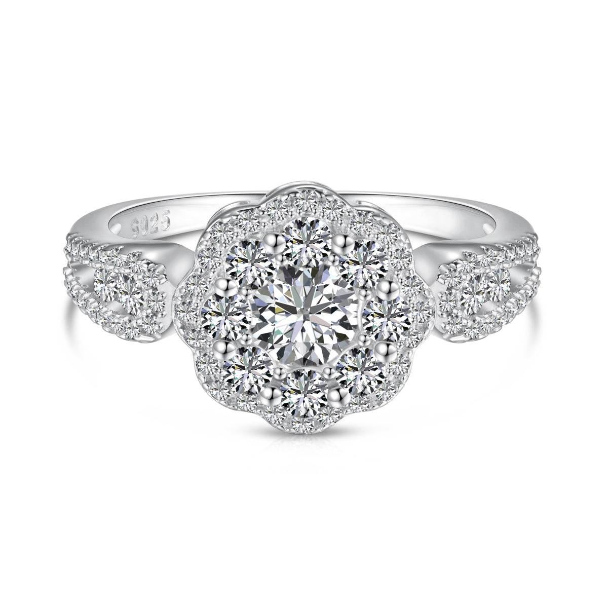 [HOT]Delicate Colorful Round Cut Flower Shape Wedding Ring