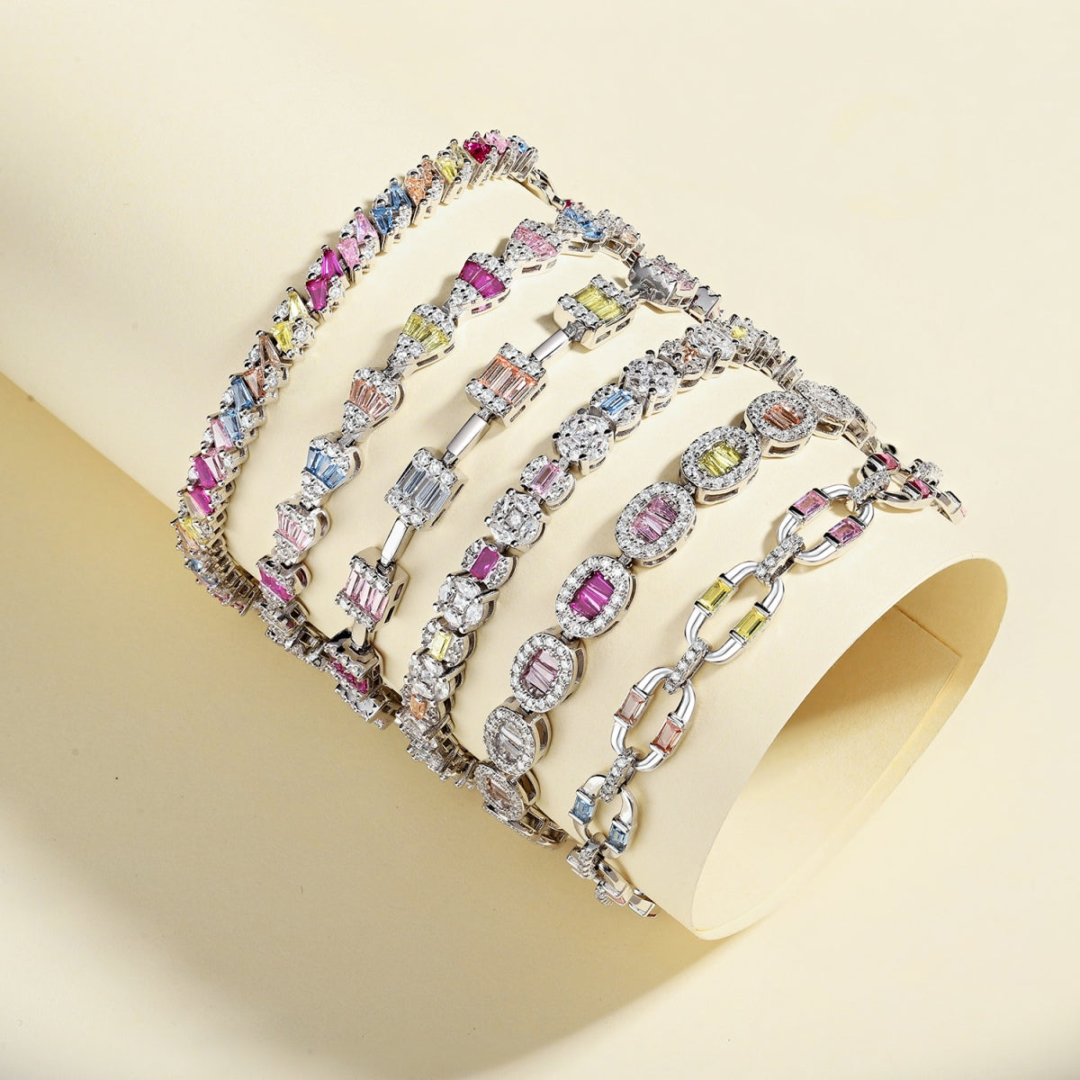 [HOT]Dazzling Radiant Multi Cut Daily Bracelet