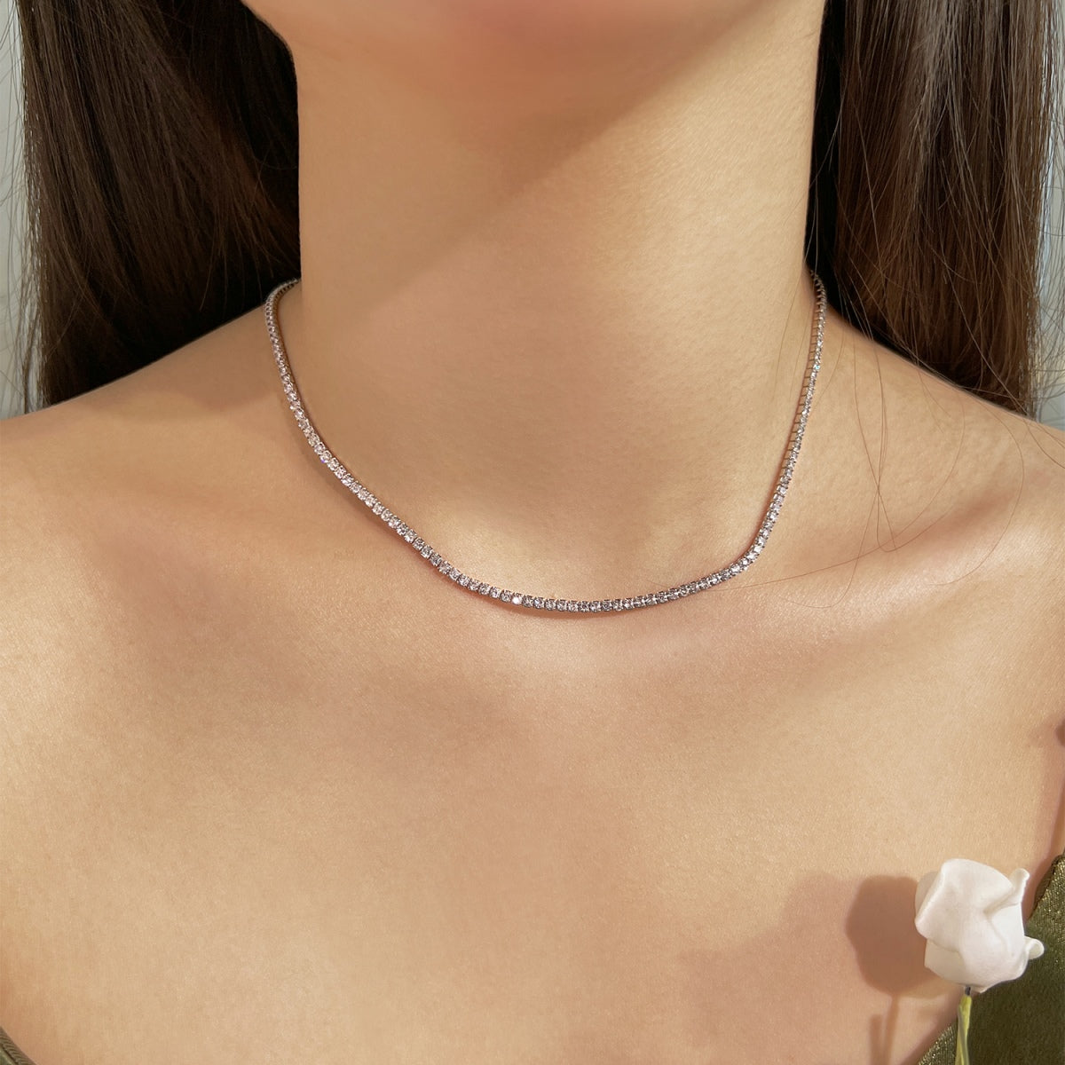 [HOT] Collier de tennis de forme ronde délicate