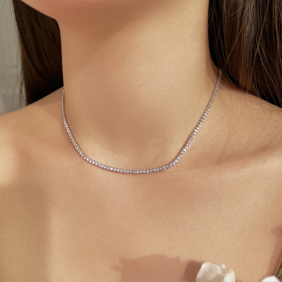 [HOT] Collier de tennis de forme ronde délicate