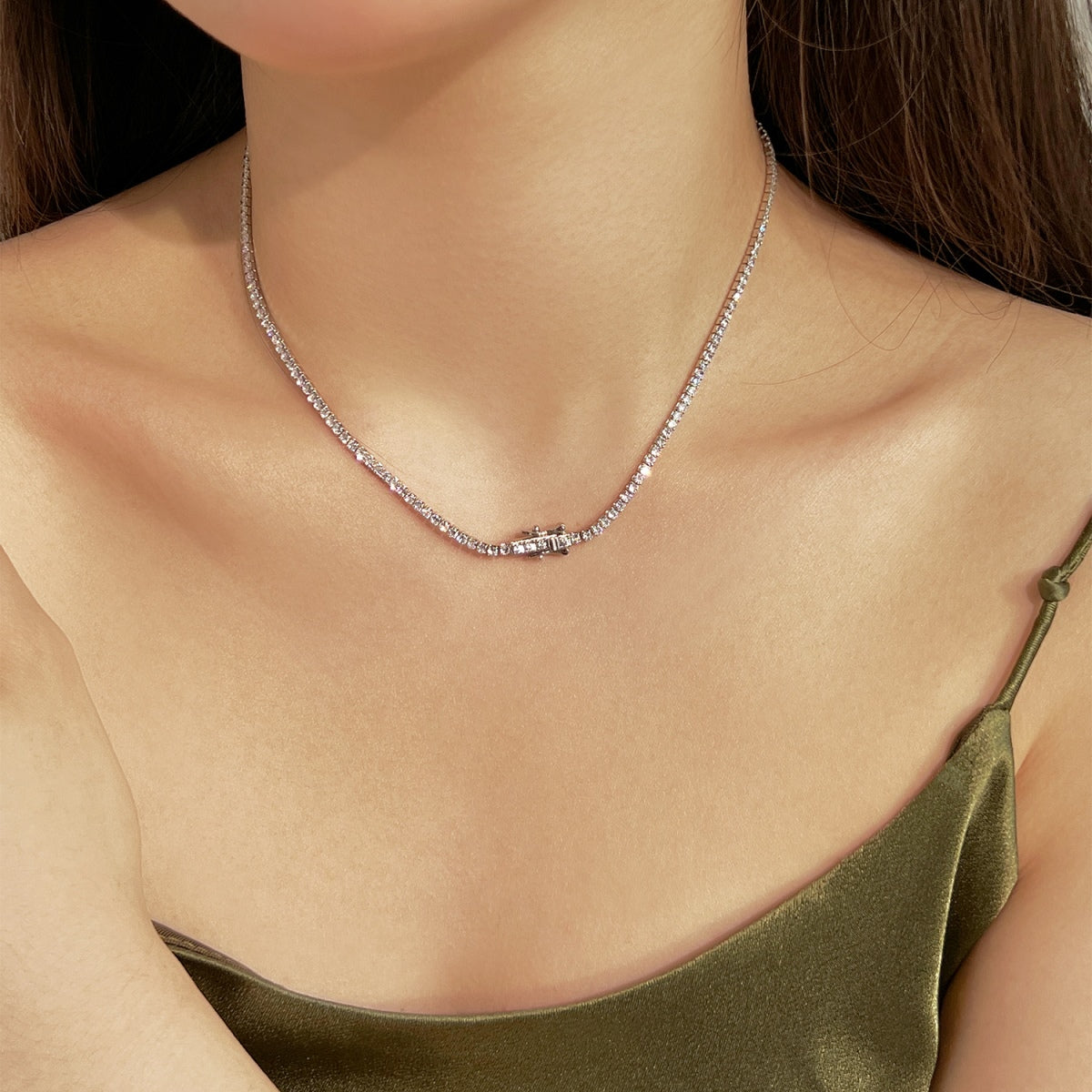 [HOT] Collier de tennis de forme ronde délicate
