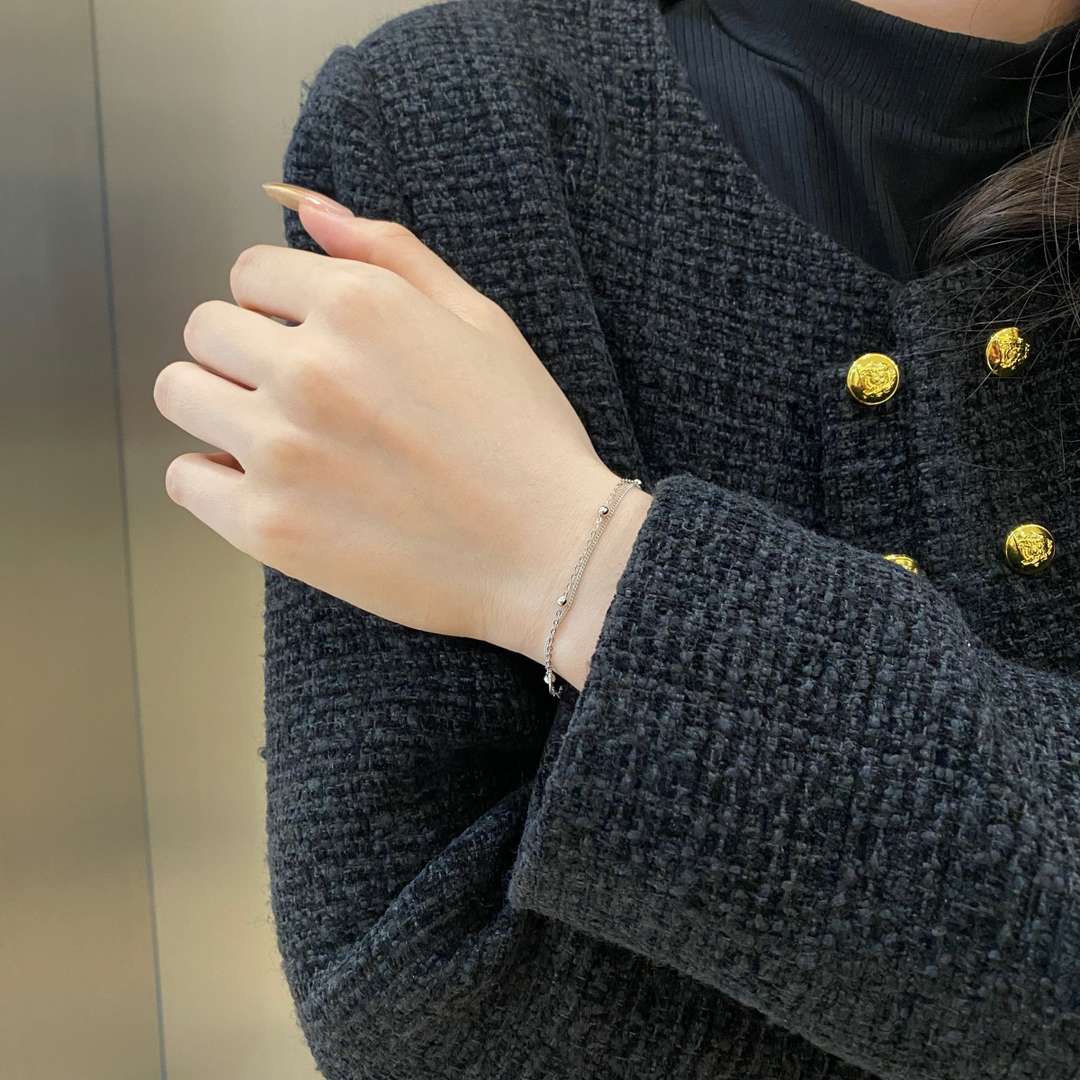 [HOT]Delicate Bead Double Layer Bracelet