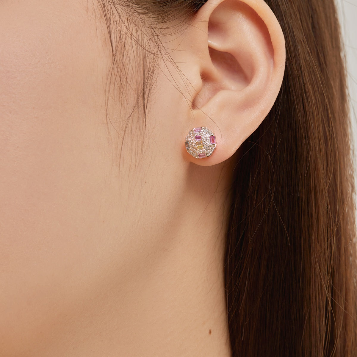 [HOT]Ornate Colorful Octagon Shape Daily Earrings