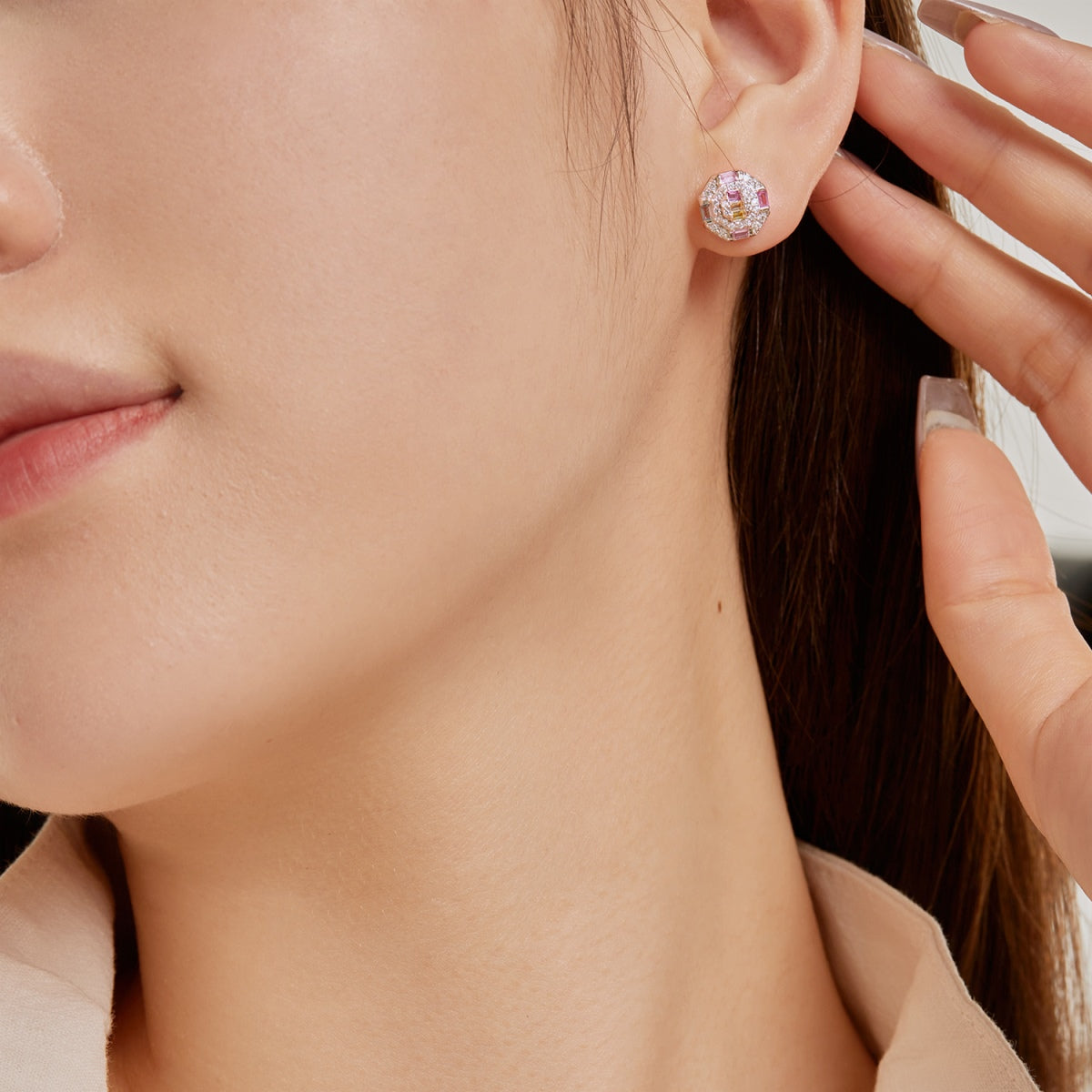 [HOT]Ornate Colorful Octagon Shape Daily Earrings