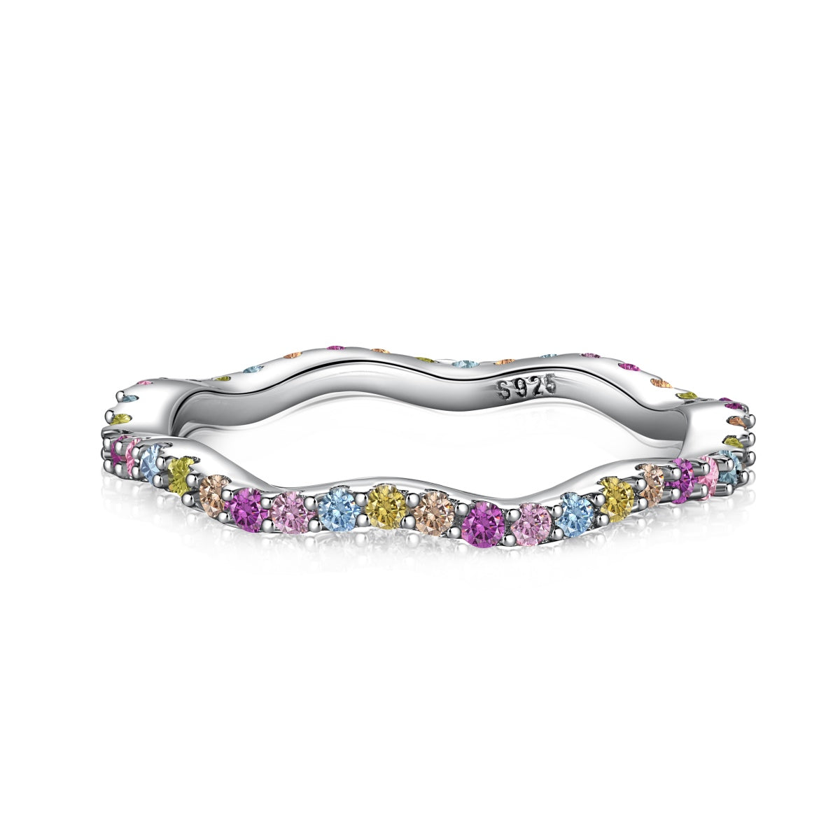[HOT]Dainty Colorful Round Cut Party Ring