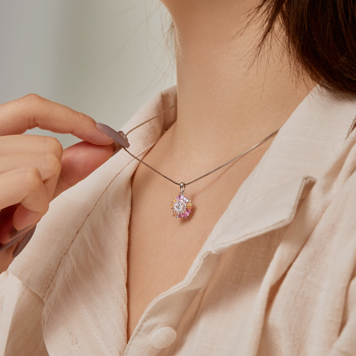 [HOT] Charmant collier de fleurs colorées