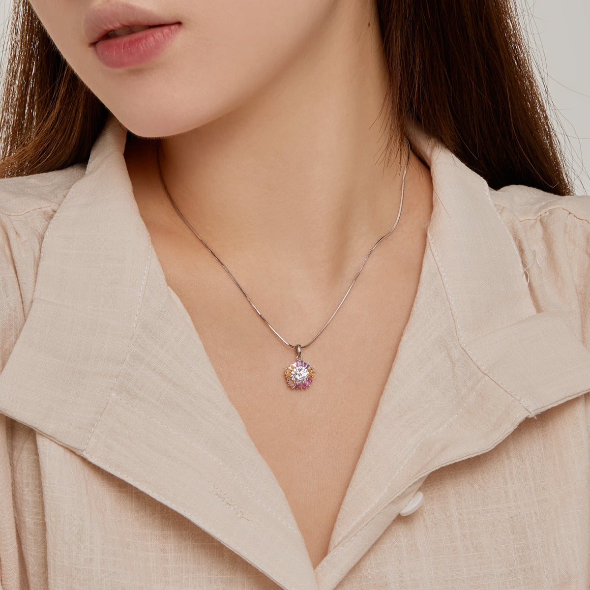 [HOT] Charmant collier de fleurs colorées