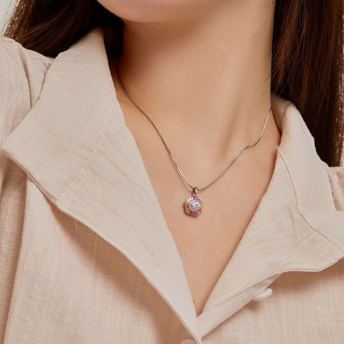 [HOT] Charmant collier de fleurs colorées