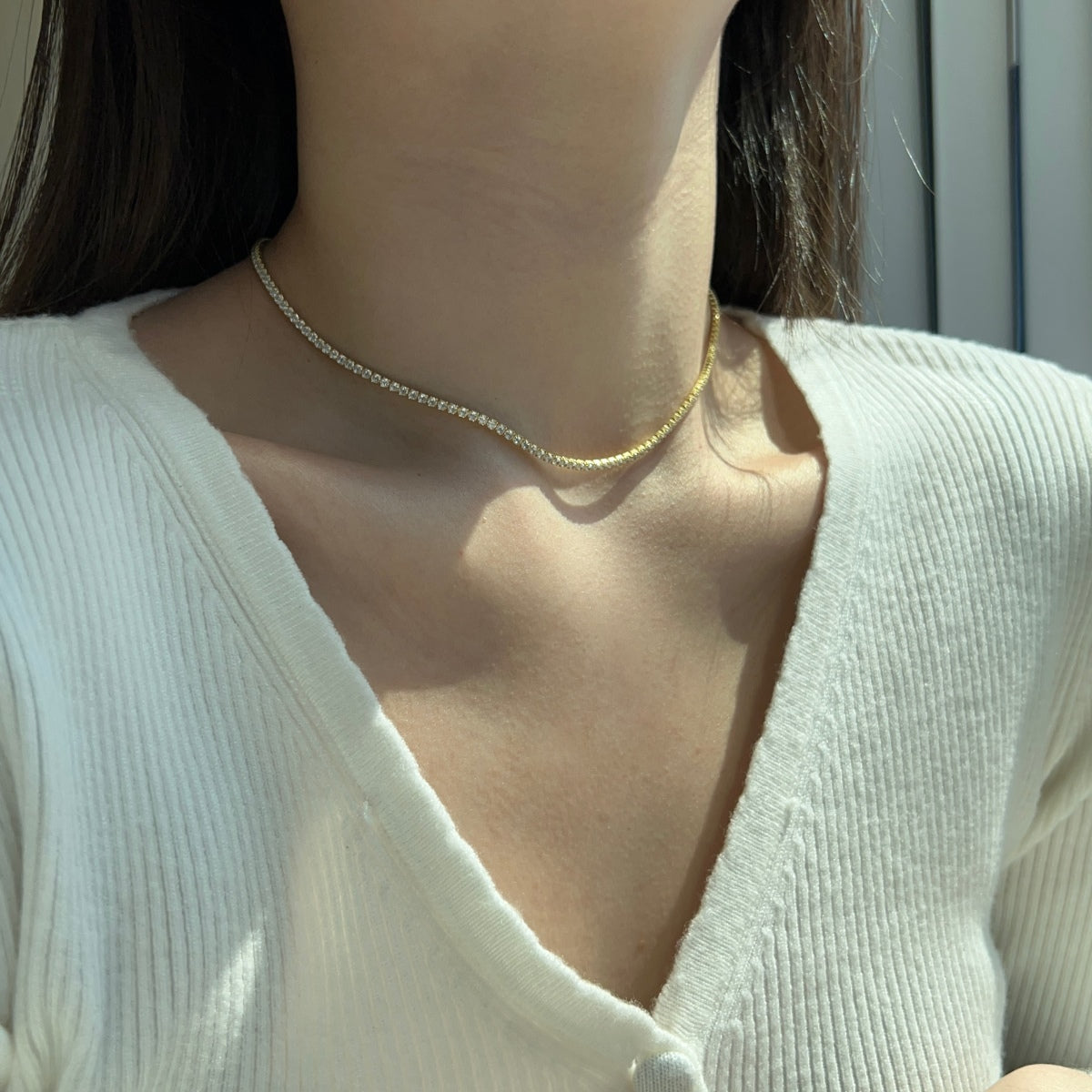 [HOT] Collier de tennis de forme ronde délicate