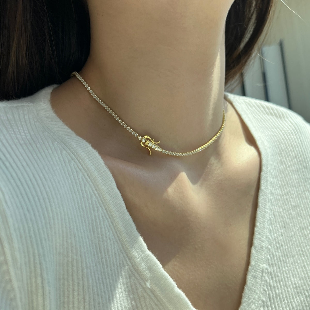 [HOT] Collier de tennis de forme ronde délicate