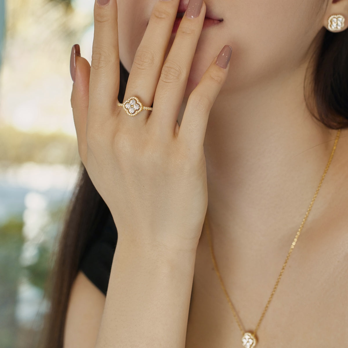 [HOT]Four Leaf Clover Flower Design Ring