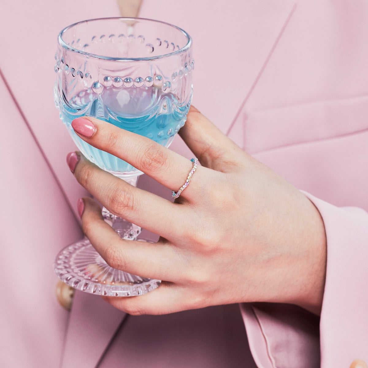 [HOT]Dainty Colorful Round Cut Party Ring