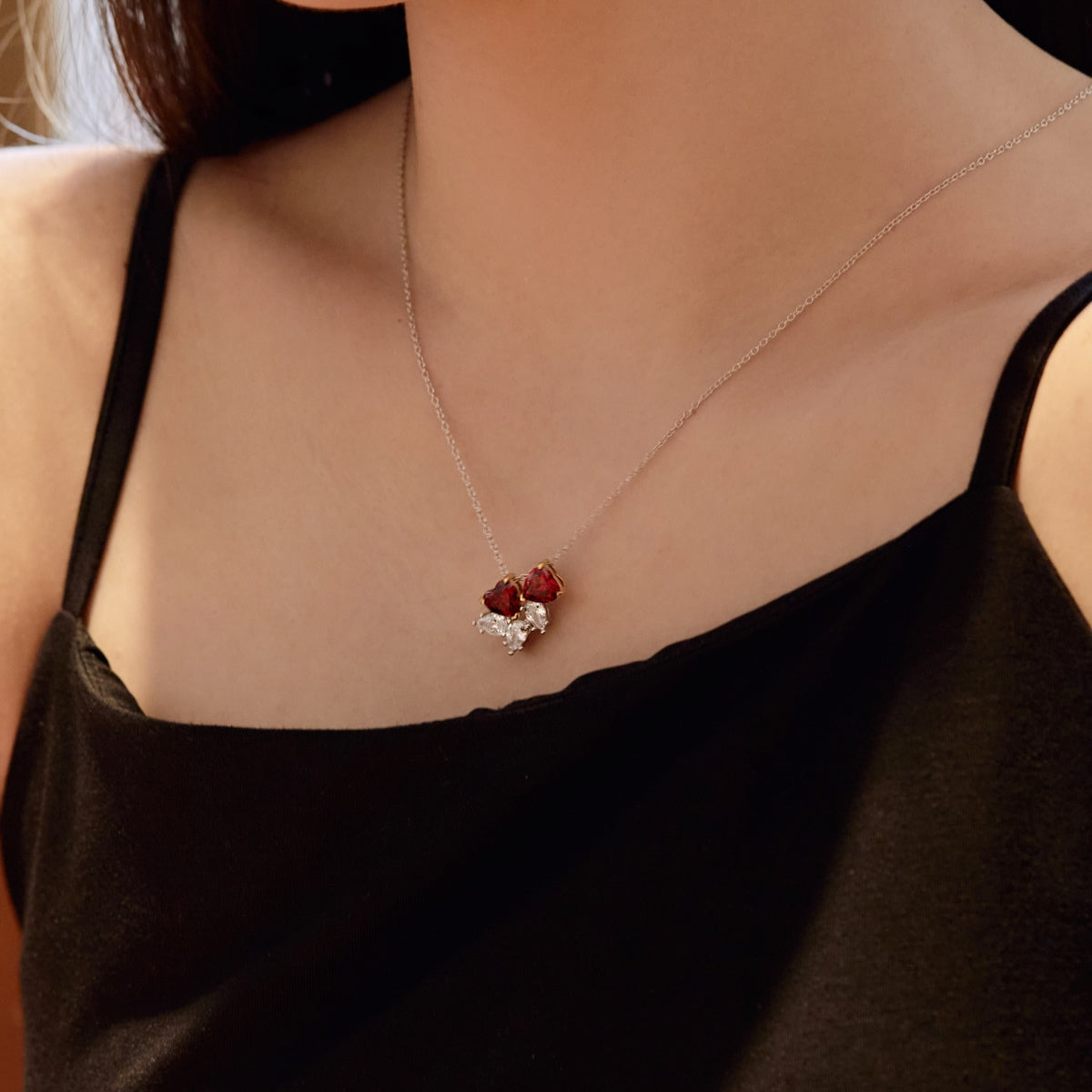 [HOT] Collier délicat en forme de cœur rouge