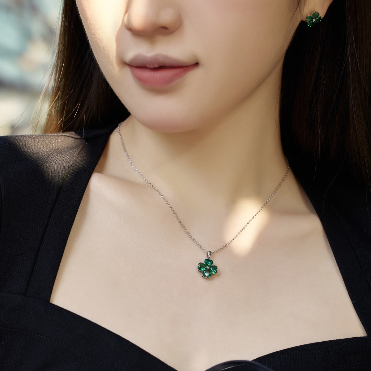 [HOT] Collier de perles en forme de trèfle à quatre feuilles en forme de cœur