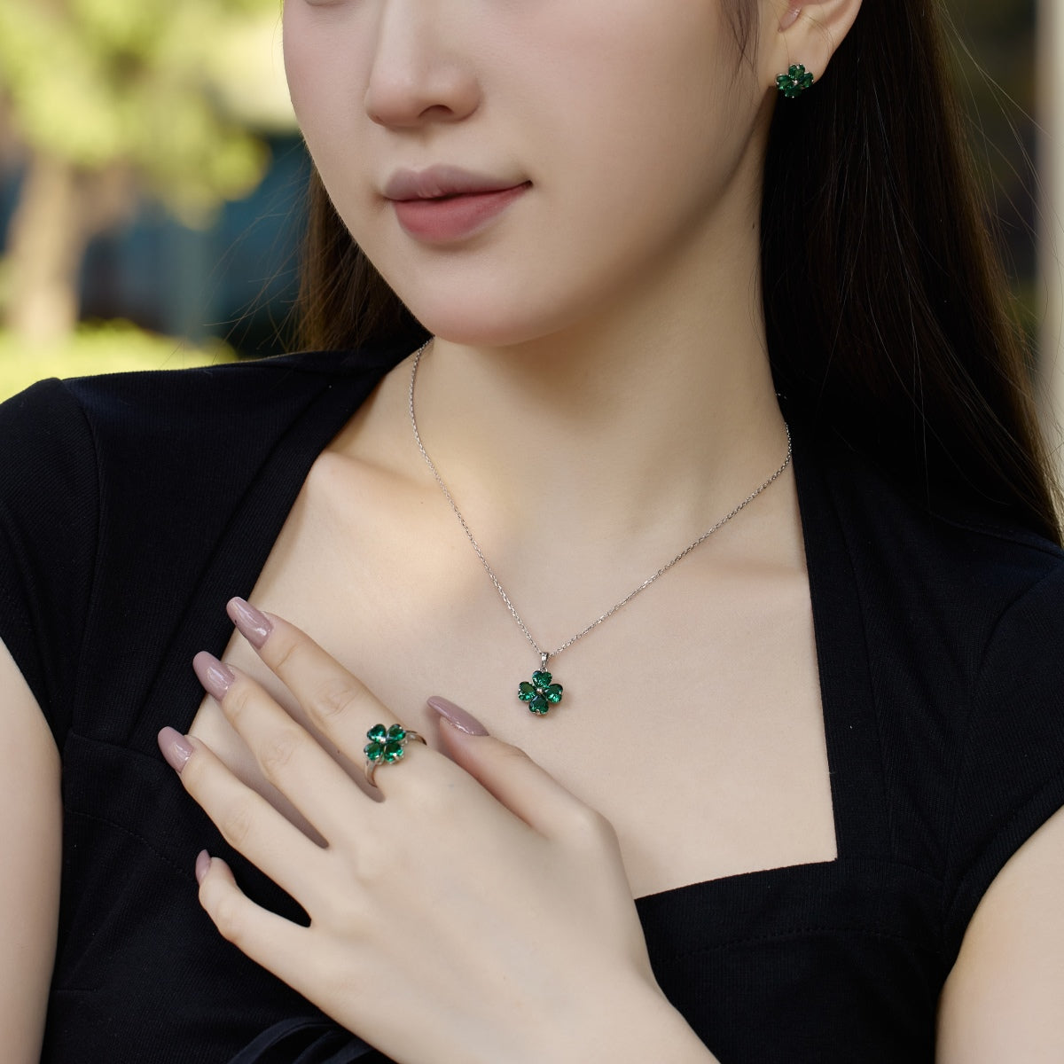 [HOT] Collier de perles en forme de trèfle à quatre feuilles en forme de cœur