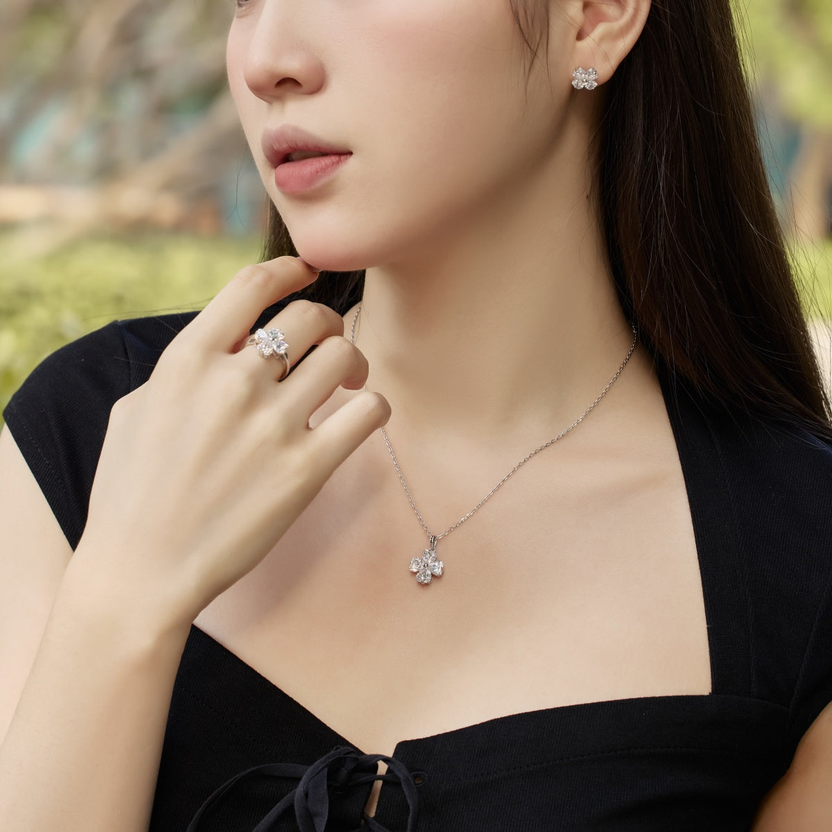 [HOT] Collier de perles en forme de trèfle à quatre feuilles en forme de cœur