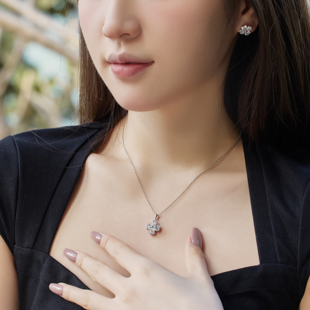 [HOT] Collier de perles en forme de trèfle à quatre feuilles en forme de cœur