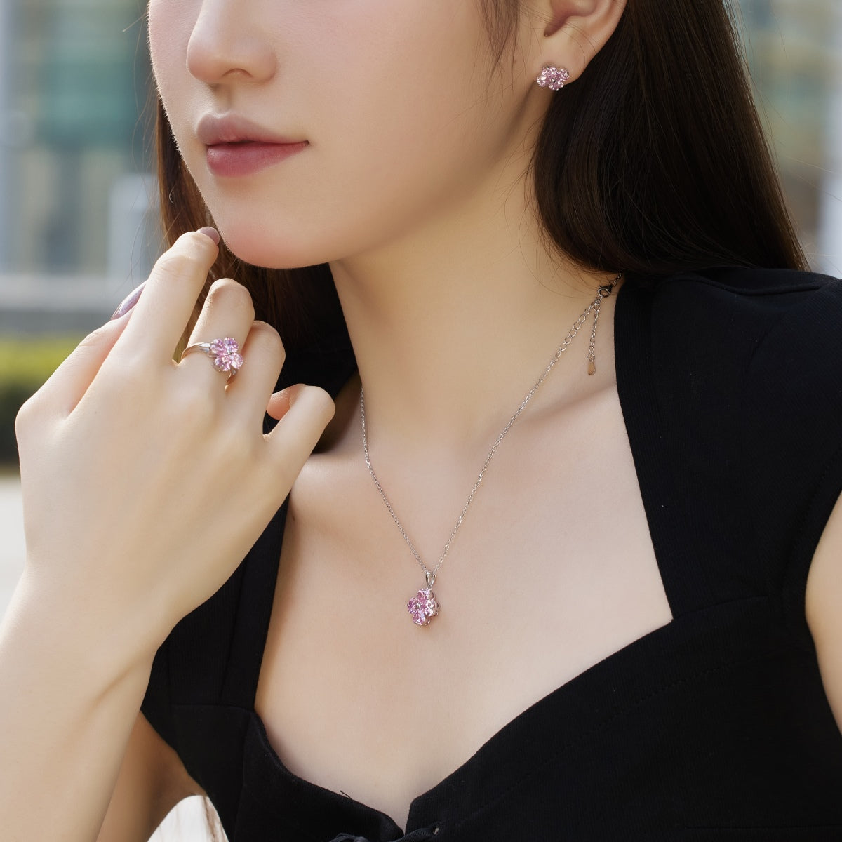 [HOT] Collier de perles en forme de trèfle à quatre feuilles en forme de cœur