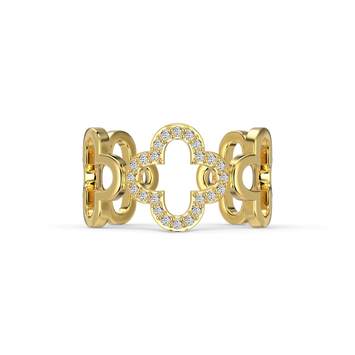 [HOT]Hollow Design Four-Leaf Clover Flower Shape Ring