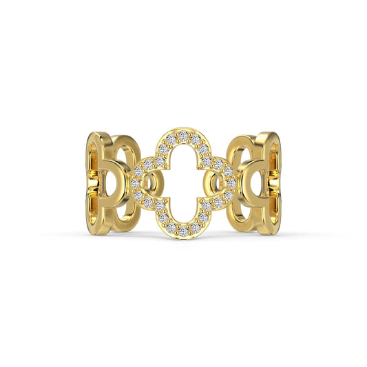 [HOT]Hollow Design Four-Leaf Clover Flower Shape Ring