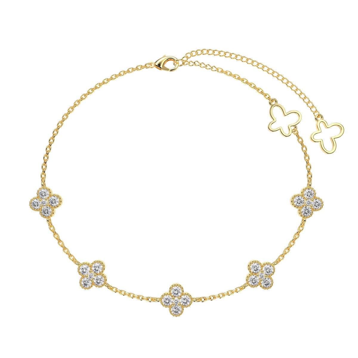 [HOT]Four-Leaf Clover Hollow Butterfly Bracelet