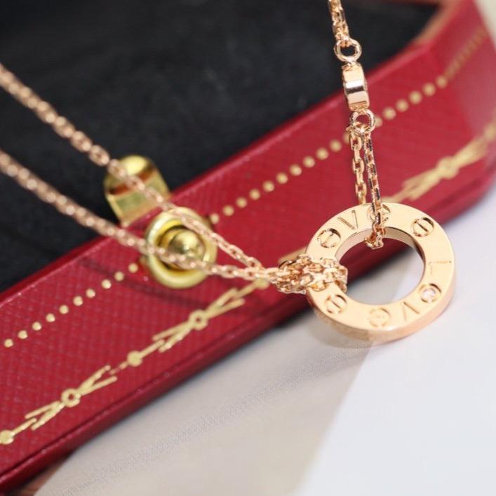 COLLIER DIANA LOVE RÉGLABLE OR ROSE 2 DIAMANTS 