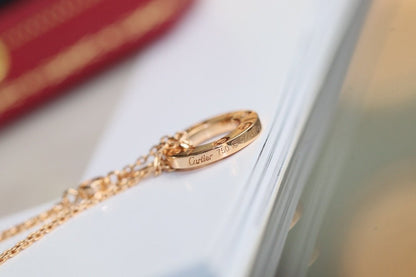 COLLIER DIANA LOVE RÉGLABLE OR ROSE 2 DIAMANTS 