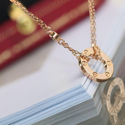 COLLIER DIANA LOVE RÉGLABLE OR ROSE 2 DIAMANTS 