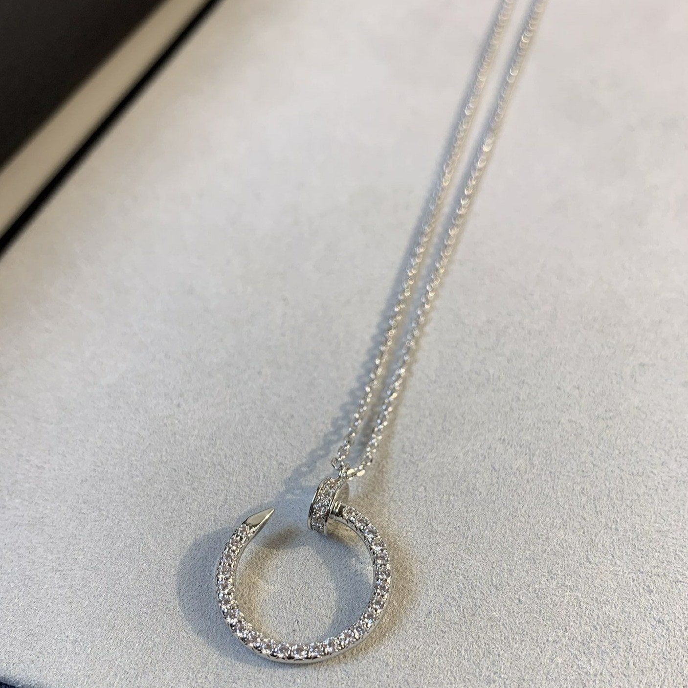 COLLIER DIANA JUSTE ARGENT DIAMANTS 