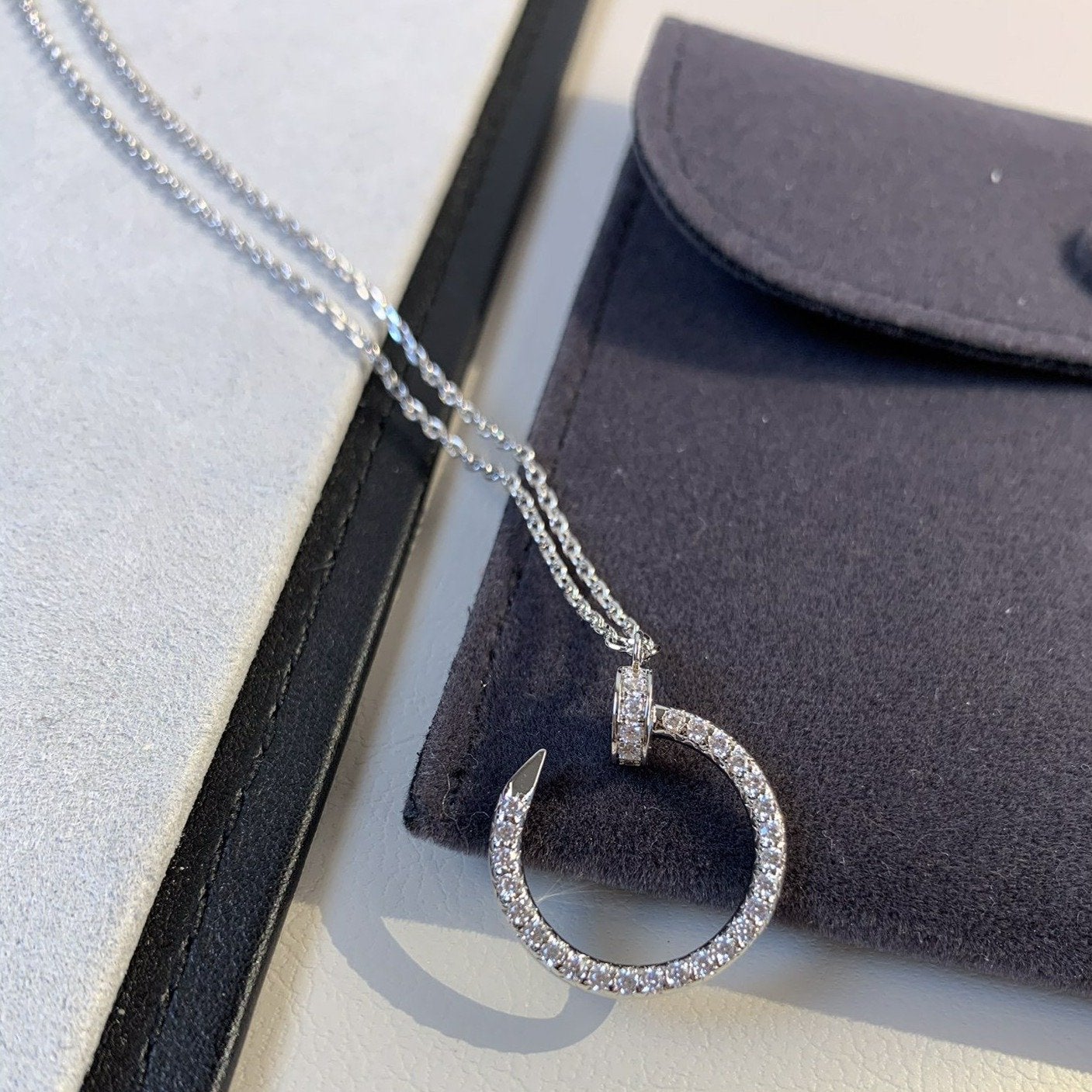 COLLIER DIANA JUSTE ARGENT DIAMANTS 