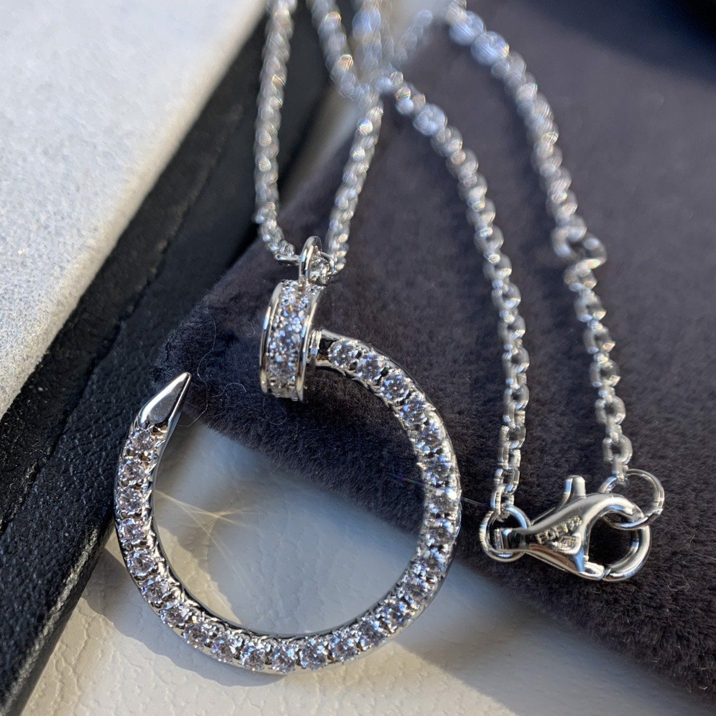 COLLIER DIANA JUSTE ARGENT DIAMANTS 