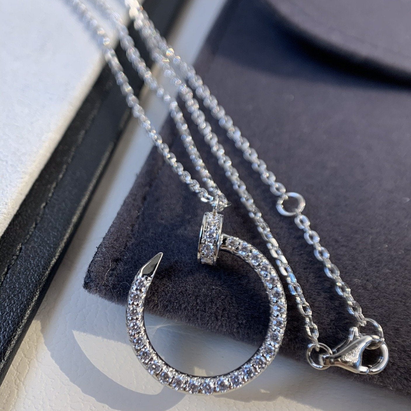 COLLIER DIANA JUSTE ARGENT DIAMANTS 