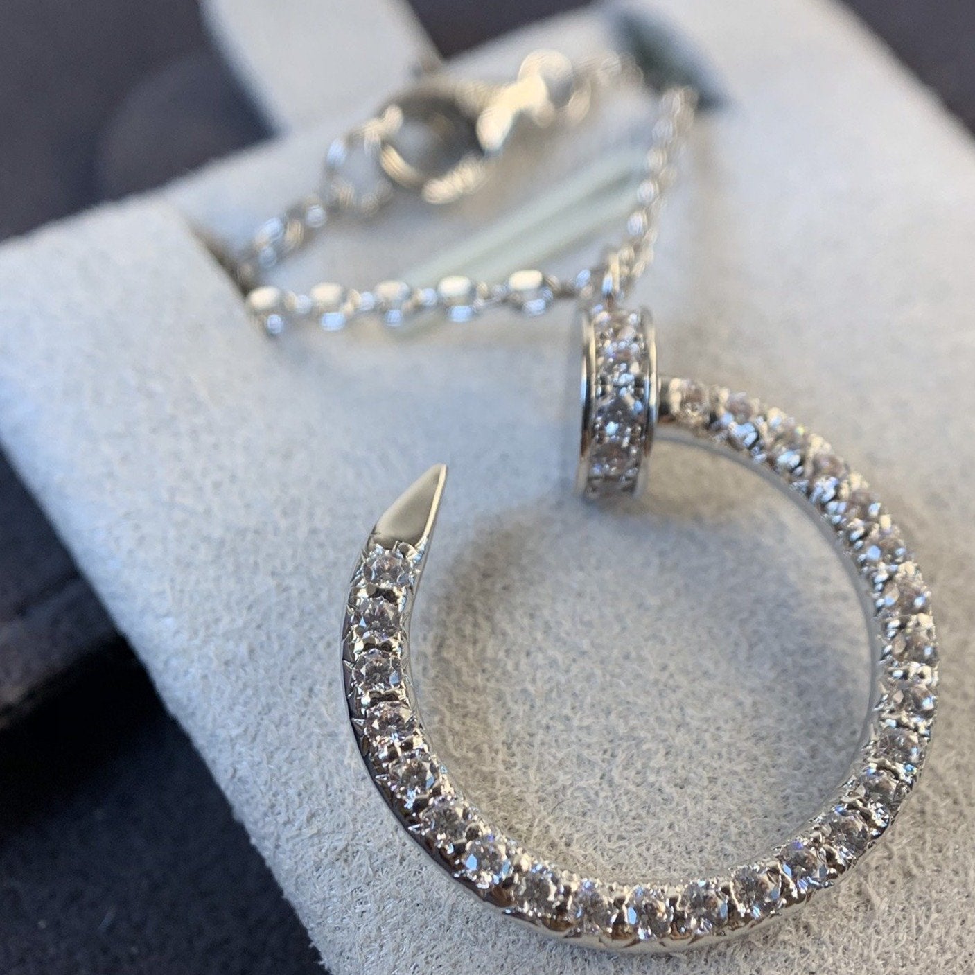COLLIER DIANA JUSTE ARGENT DIAMANTS 