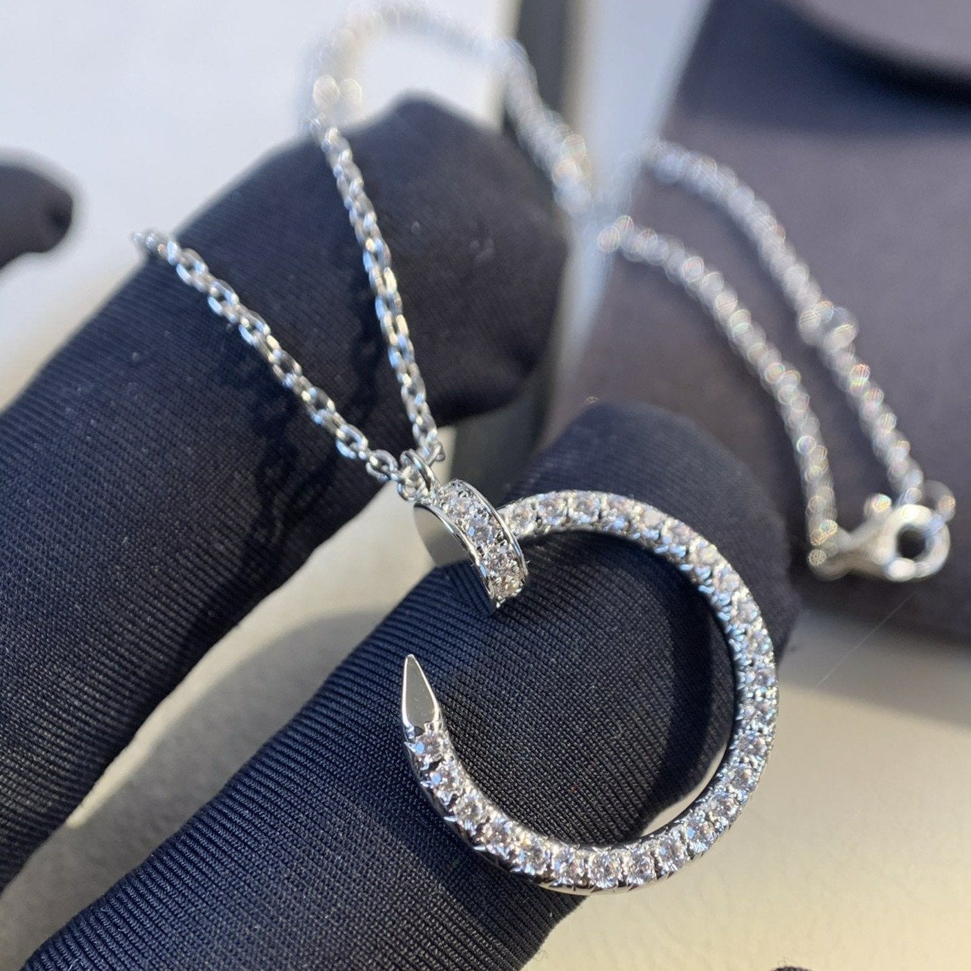 COLLIER DIANA JUSTE ARGENT DIAMANTS 