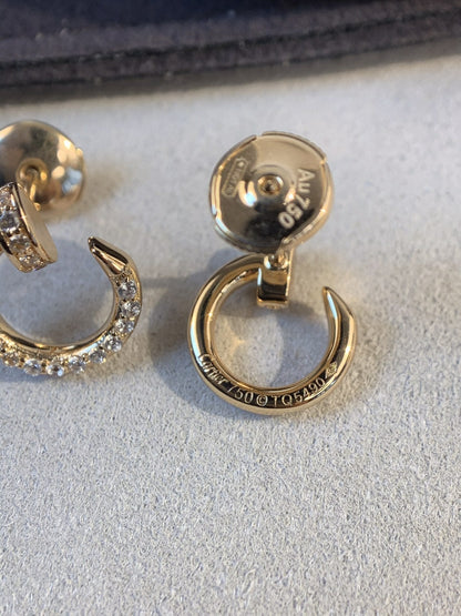 BOUCLES D'OREILLES DIANA JUSTE OR DIAMANTS 