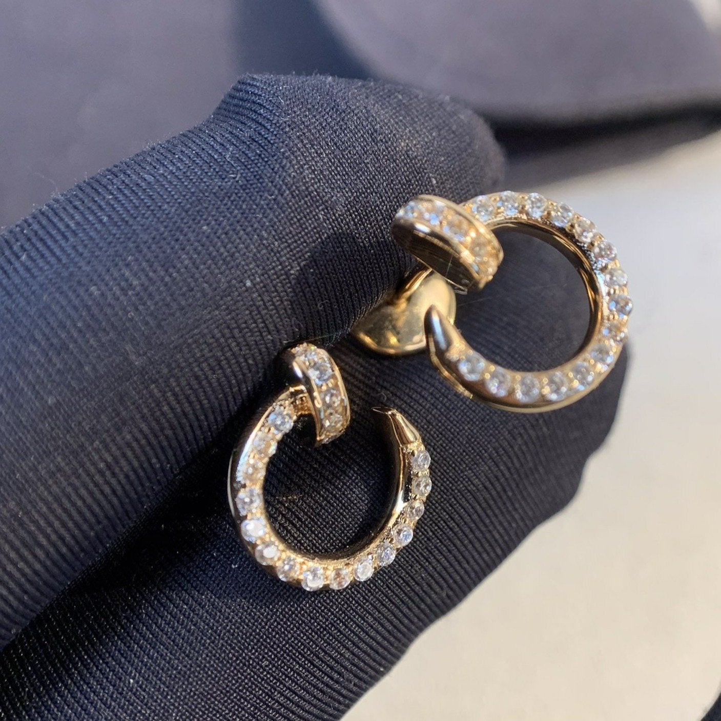 BOUCLES D'OREILLES DIANA JUSTE OR DIAMANTS 